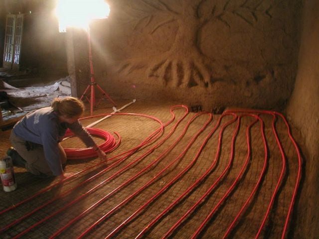 Laying floor heating